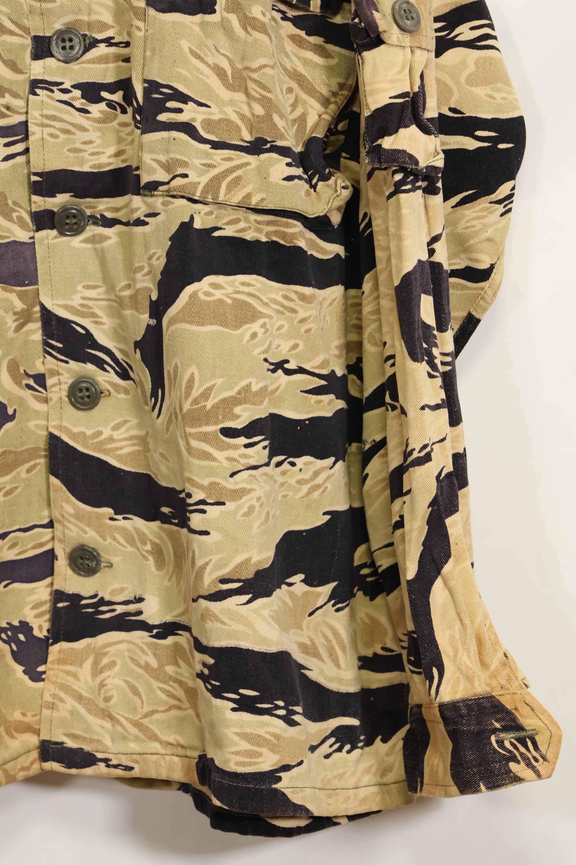 1960年代　初期　ゴールドタイガー　タイガーストライプシャツ　パッチ付　USカット　M　中古品