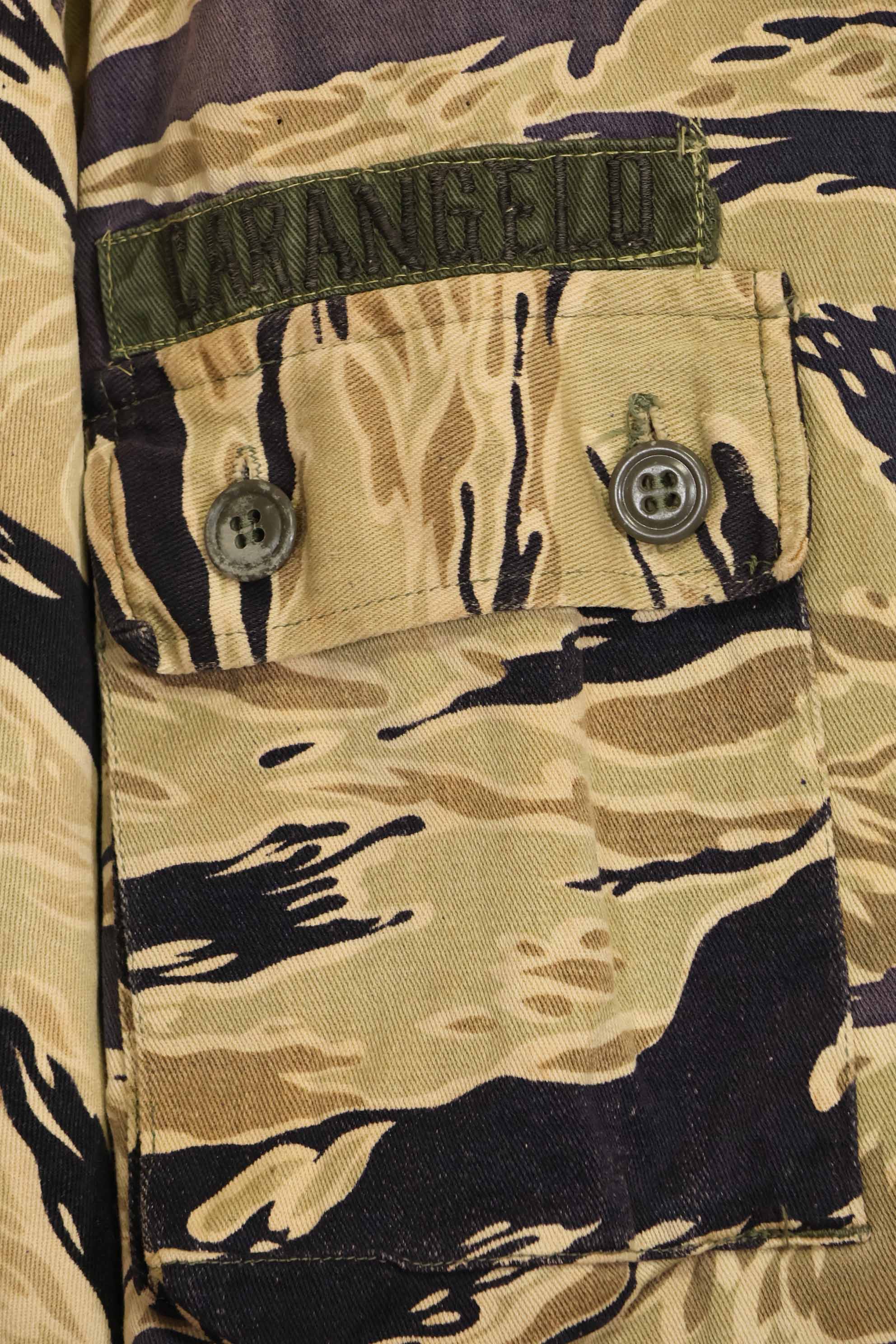 1960年代　初期　ゴールドタイガー　タイガーストライプシャツ　パッチ付　USカット　M　中古品