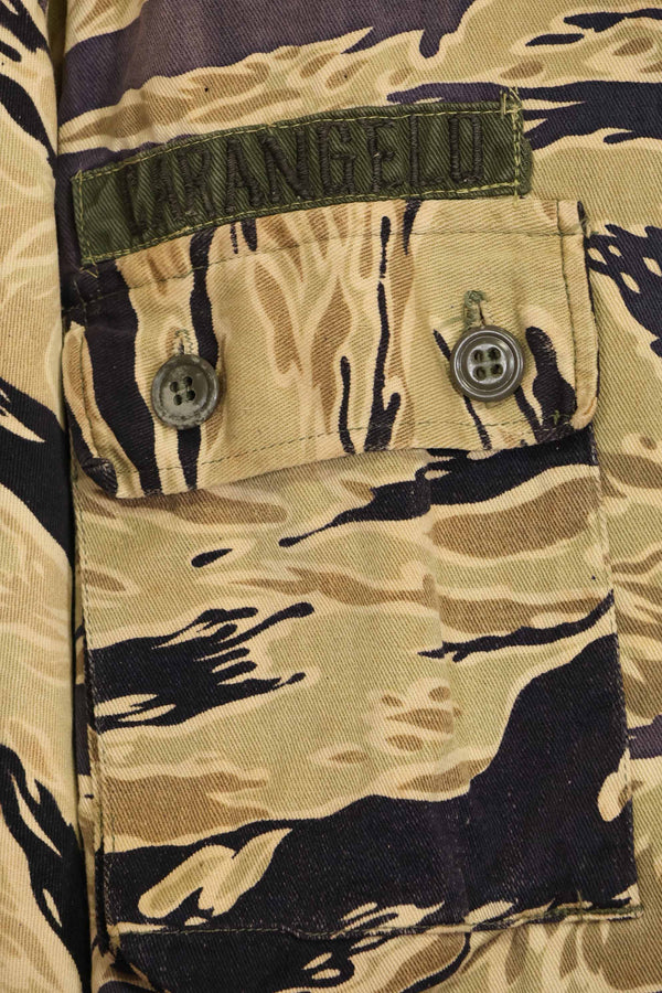 1960年代　初期　ゴールドタイガー　タイガーストライプシャツ　パッチ付　USカット　M　中古品