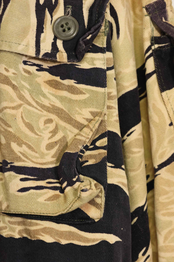 1960年代　初期　ゴールドタイガー　タイガーストライプシャツ　パッチ付　USカット　M　中古品