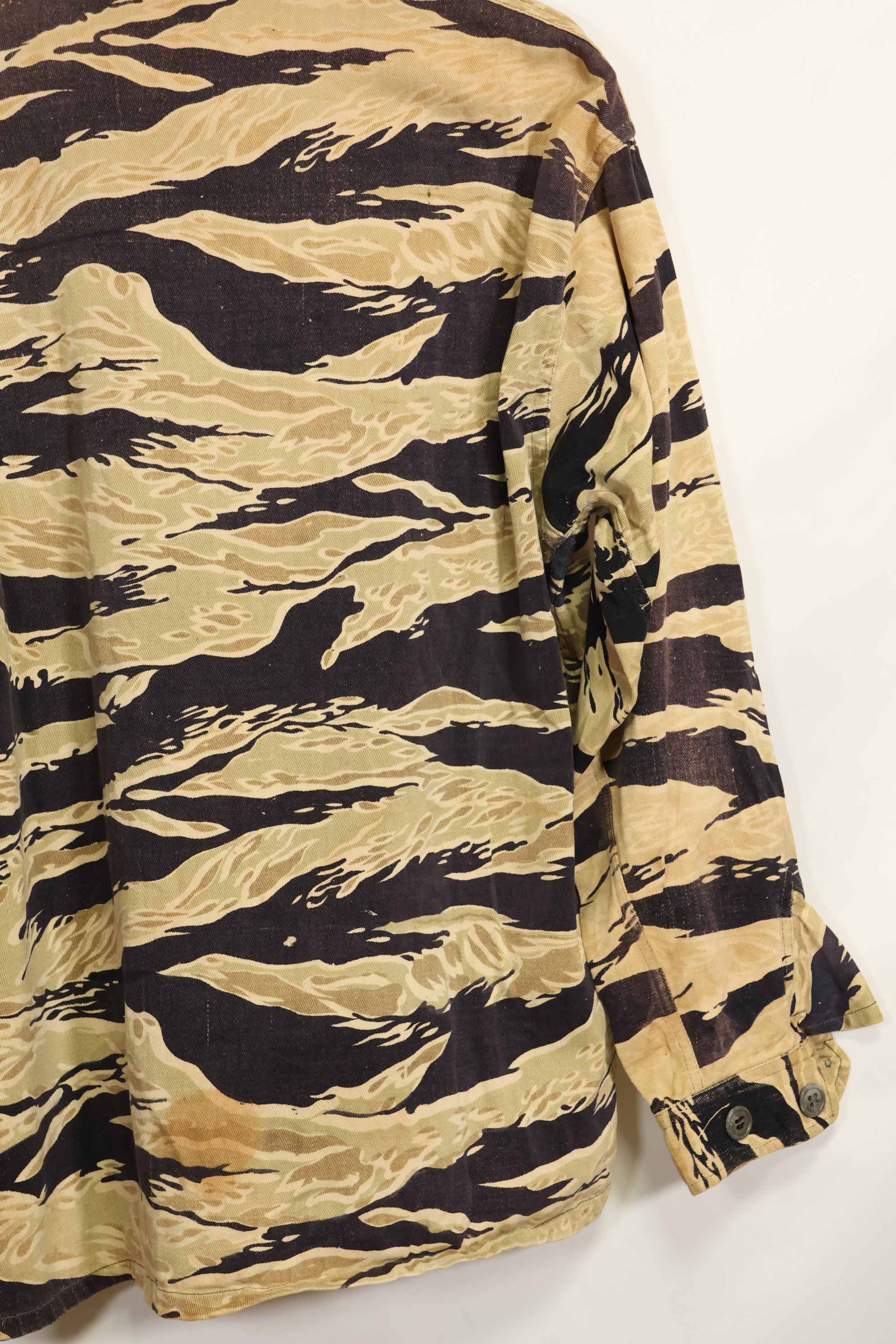 1960年代　初期　ゴールドタイガー　タイガーストライプシャツ　パッチ付　USカット　M　中古品