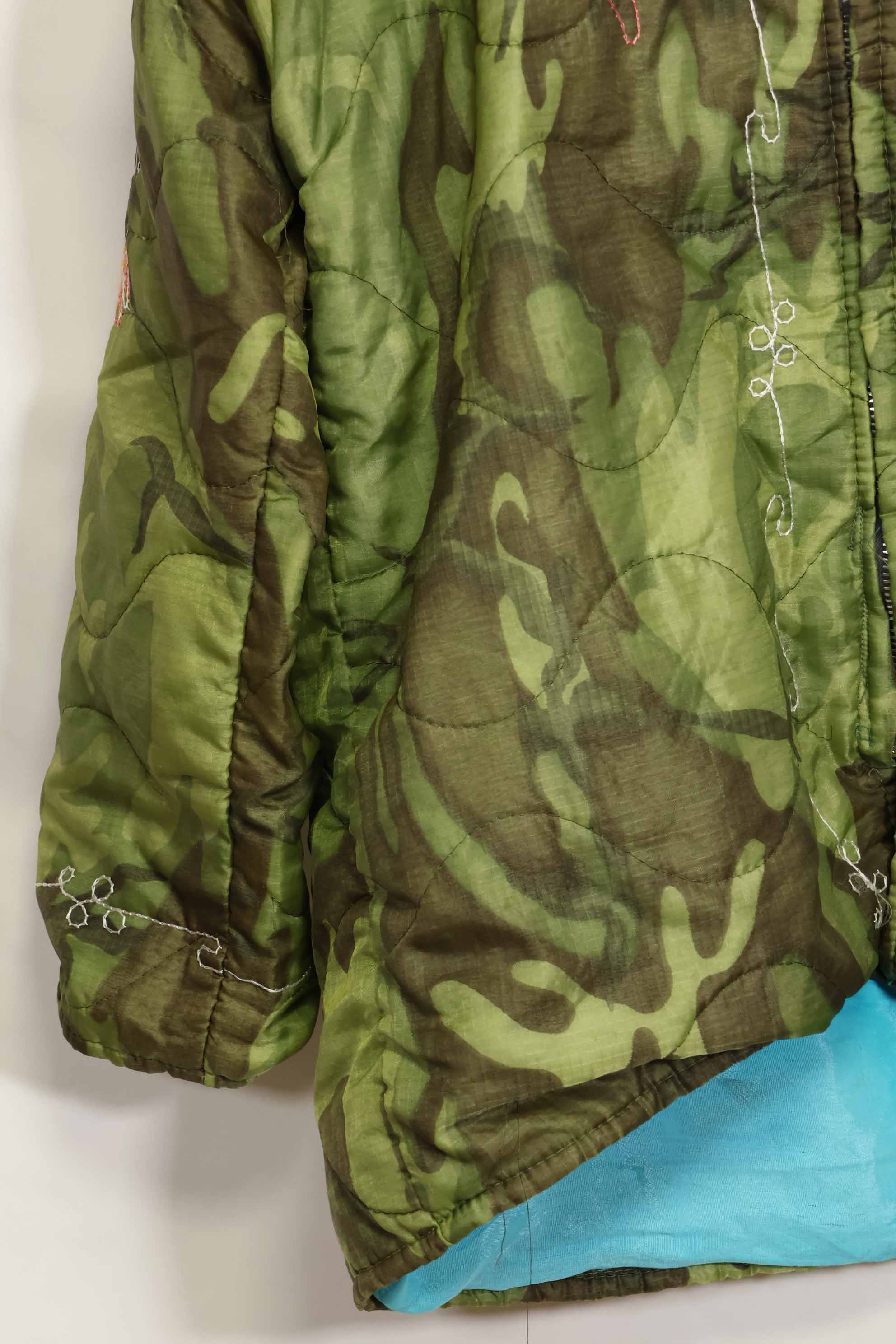 1969年〜70年　ベトナム戦争　ERDL迷彩ポンチョ製　ツアージャケット　ベトジャン　QUINHON　中古品