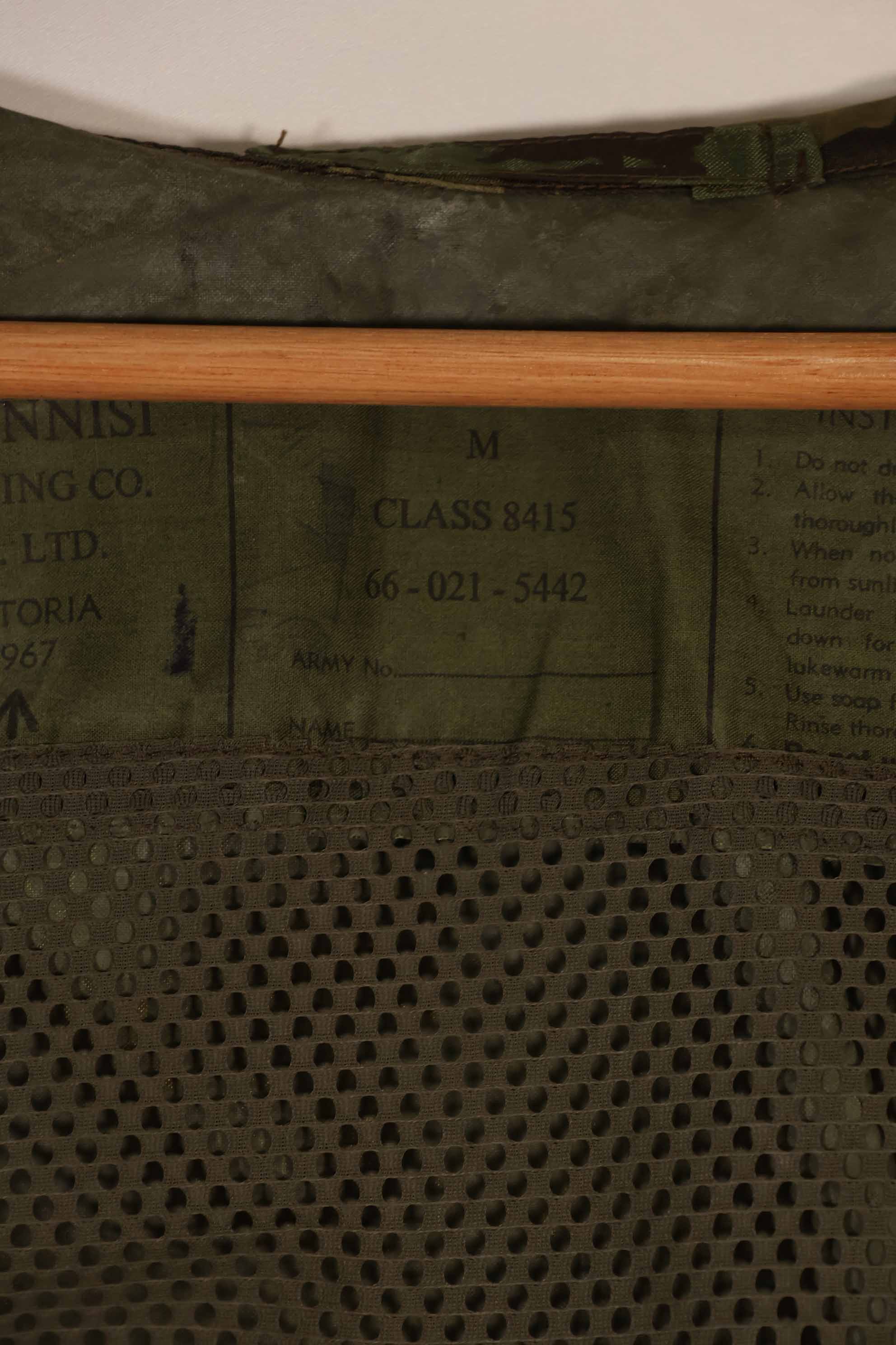 実物　1967年製　オーストラリア軍　迷彩レインコート　中古品　E