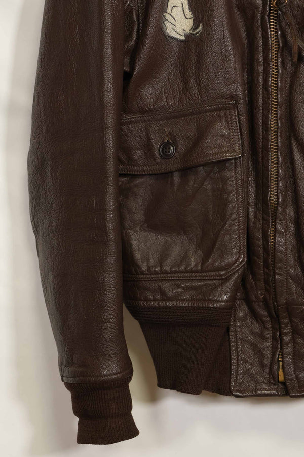 1960年代　アメリカ海軍　G-1　フライトジャケット　サイズ42　スヌーピーローカルペイント　中古品