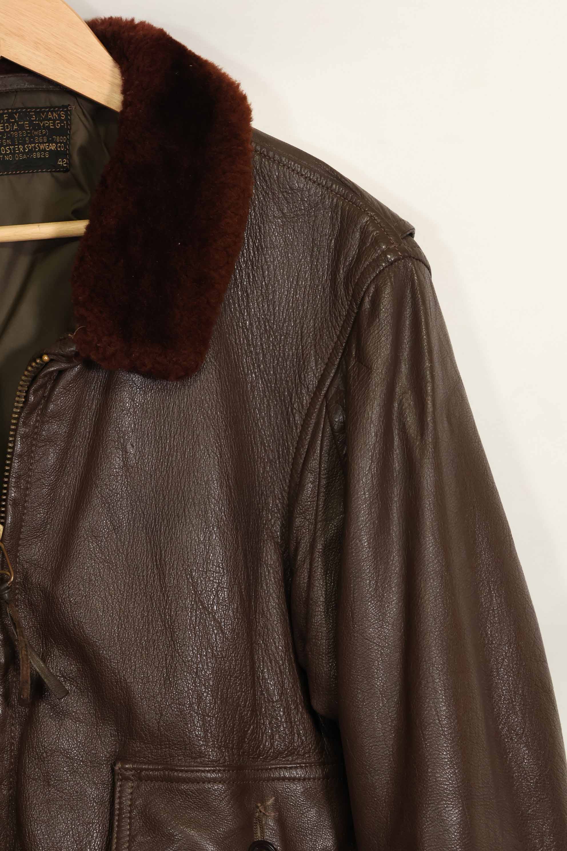 1960年代　アメリカ海軍　G-1　フライトジャケット　サイズ42　スヌーピーローカルペイント　中古品