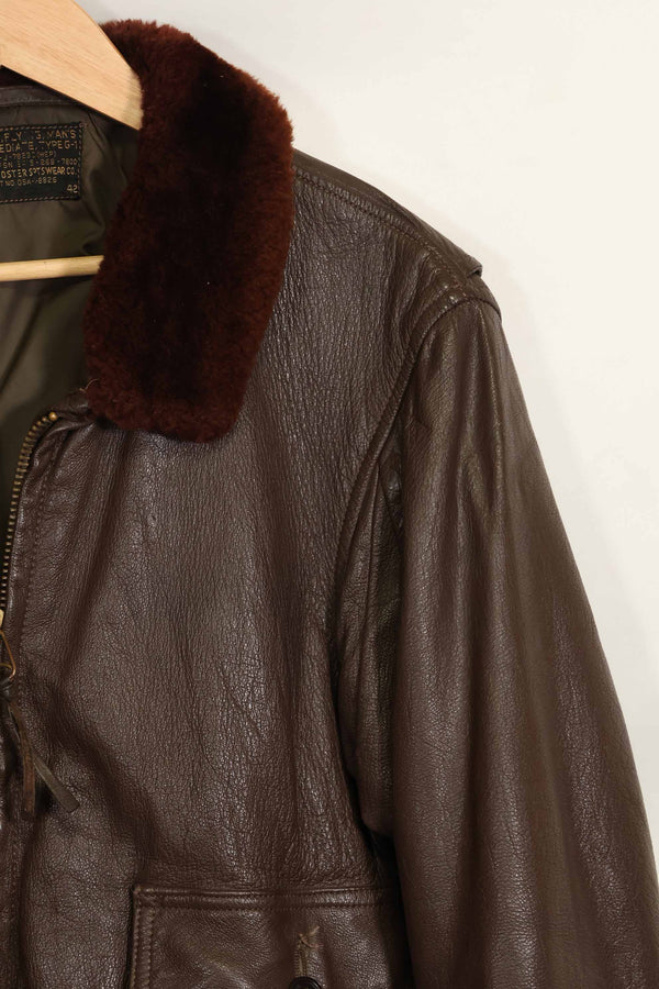 1960年代　アメリカ海軍　G-1　フライトジャケット　サイズ42　スヌーピーローカルペイント　中古品