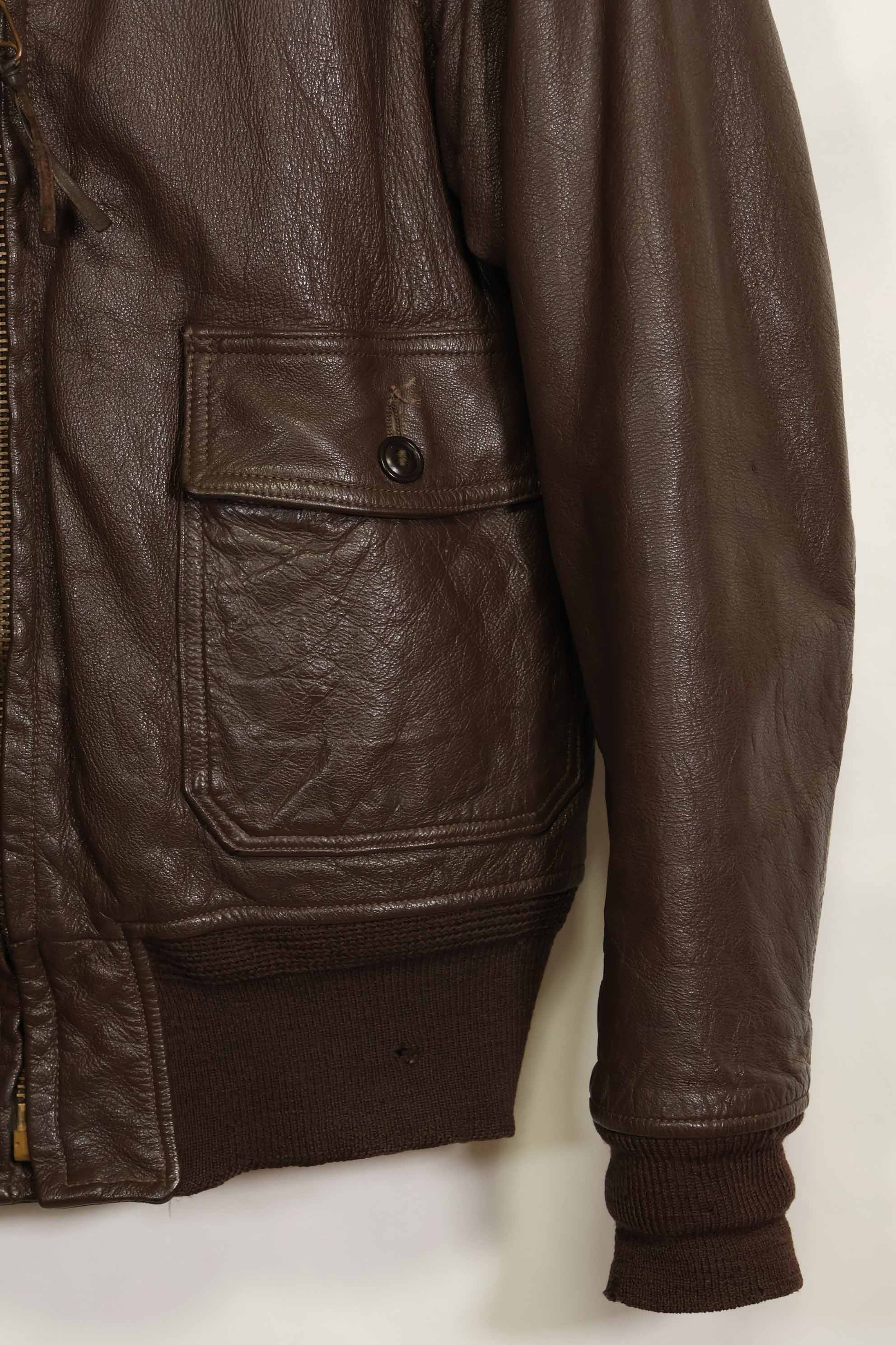 1960年代　アメリカ海軍　G-1　フライトジャケット　サイズ42　スヌーピーローカルペイント　中古品