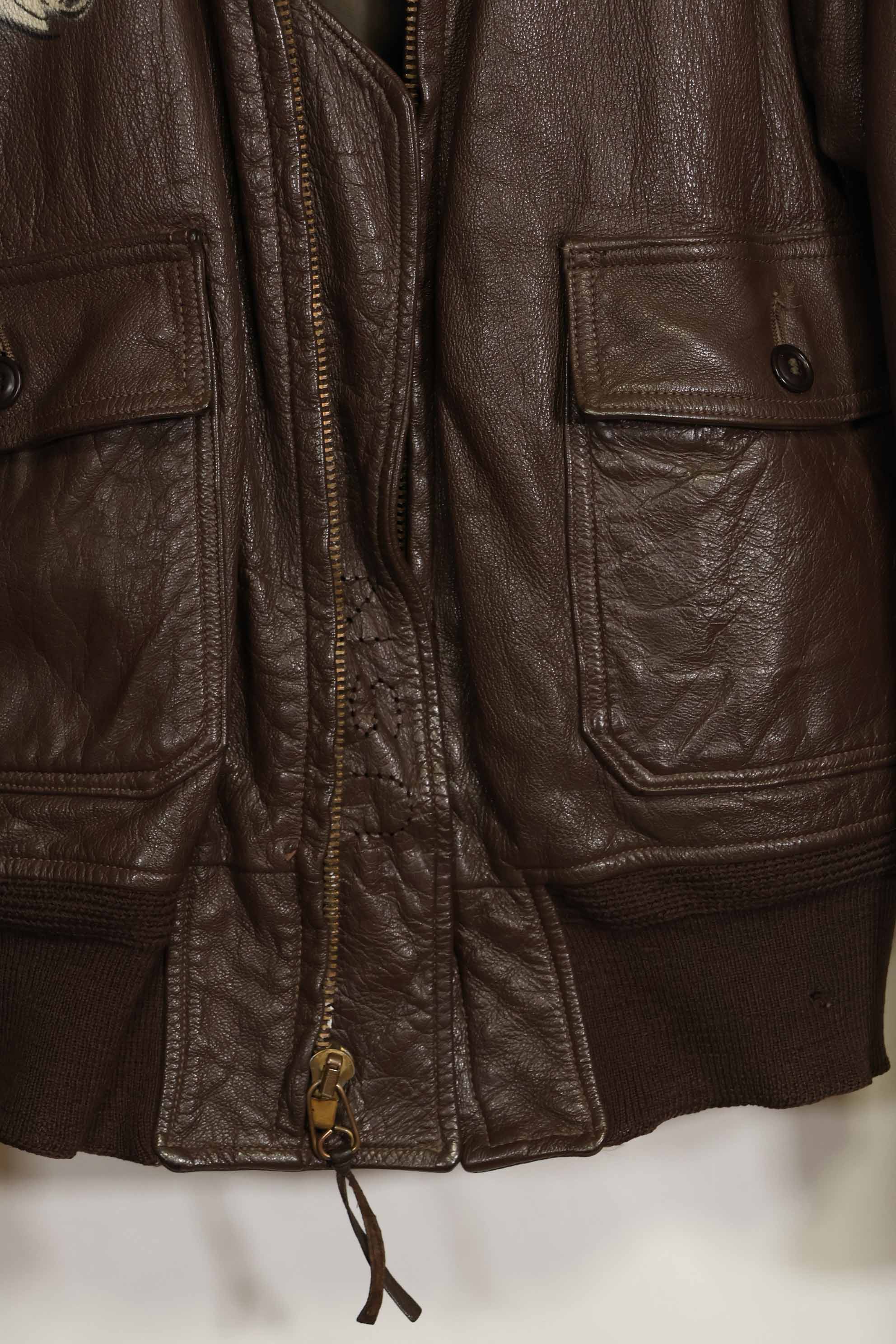 1960年代　アメリカ海軍　G-1　フライトジャケット　サイズ42　スヌーピーローカルペイント　中古品