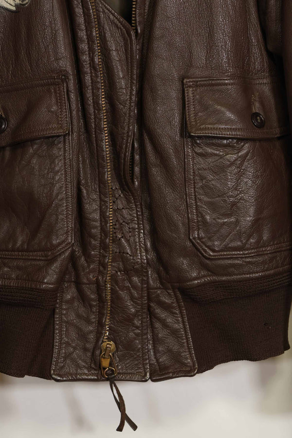 1960年代　アメリカ海軍　G-1　フライトジャケット　サイズ42　スヌーピーローカルペイント　中古品