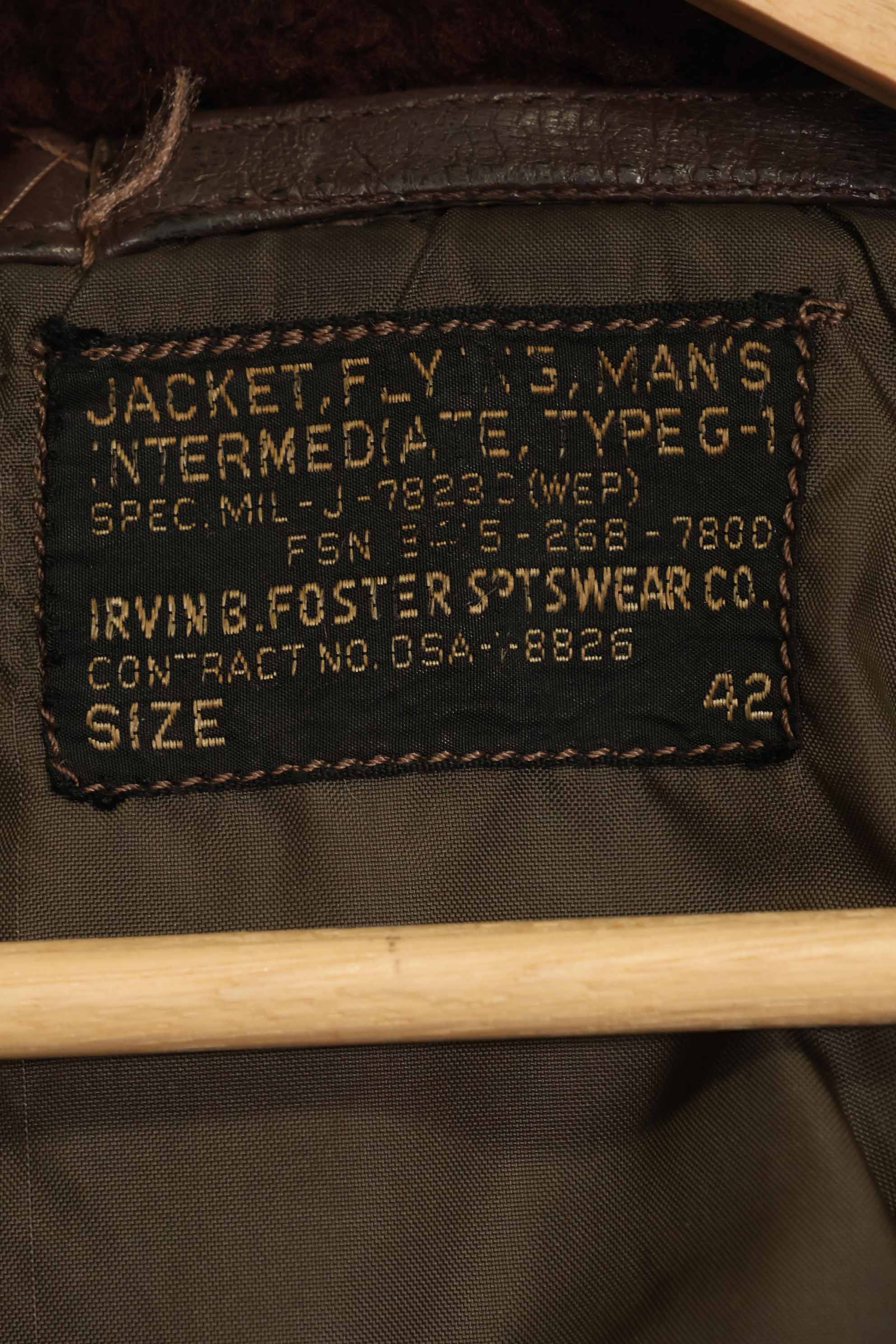 1960年代　アメリカ海軍　G-1　フライトジャケット　サイズ42　スヌーピーローカルペイント　中古品