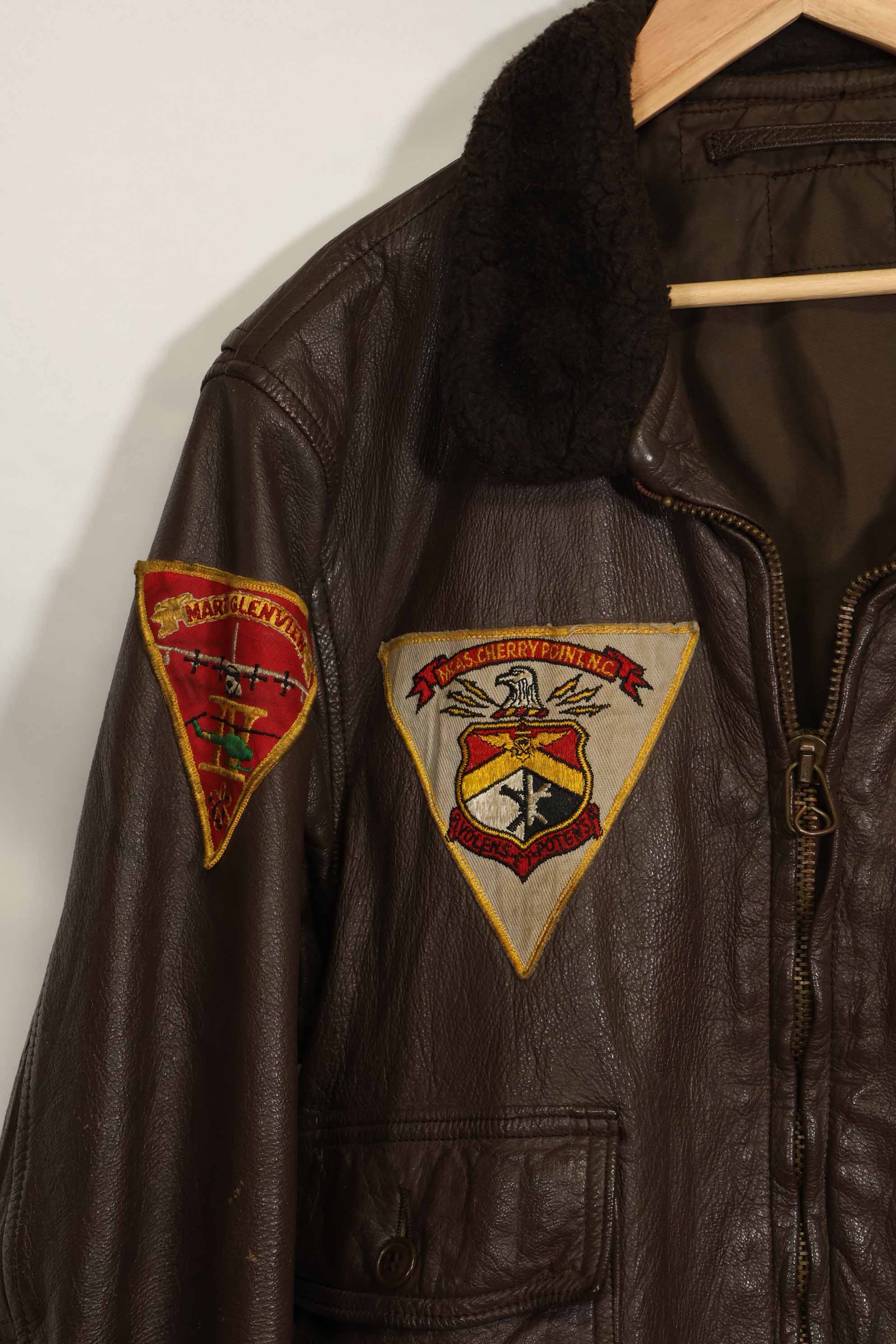 1960年代　アメリカ海軍　G-1　フライトジャケット　ラベル欠損　初付けパッチ付き　中古品