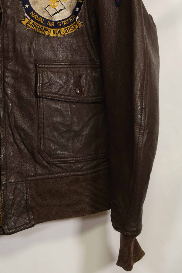 1960年代　アメリカ海軍　G-1　フライトジャケット　ラベル欠損　初付けパッチ付き　中古品