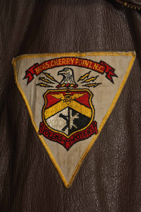 1960年代　アメリカ海軍　G-1　フライトジャケット　ラベル欠損　初付けパッチ付き　中古品