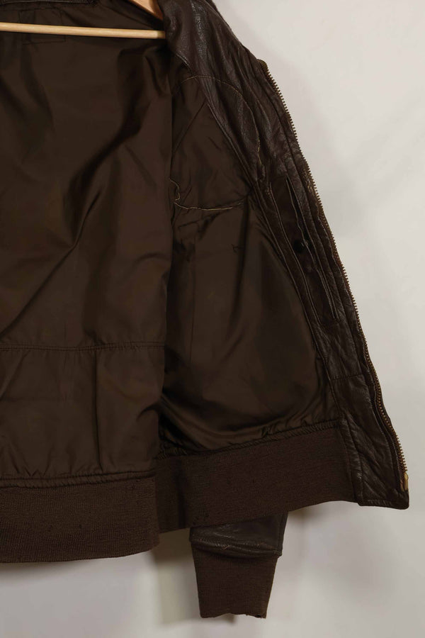 1960年代　アメリカ海軍　G-1　フライトジャケット　ラベル欠損　初付けパッチ付き　中古品