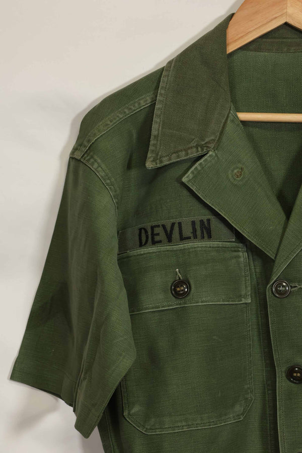 1960年代　元グリーンベレー兵士放出　OG-107　ユーティリティシャツ　初付け　パッチ付き　中古品　A