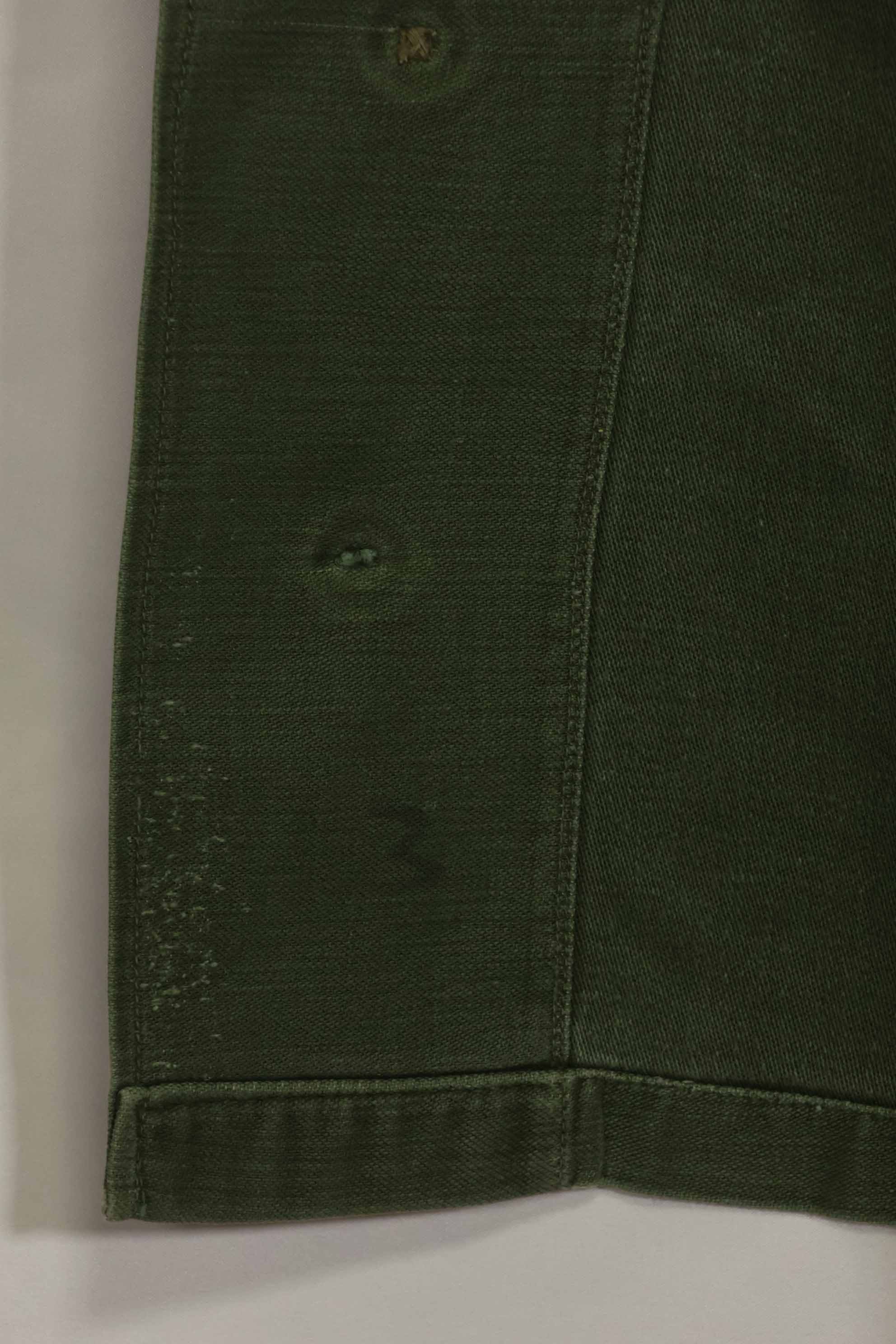 1960年代　元グリーンベレー兵士放出　OG-107　ユーティリティシャツ　初付け　パッチ付き　中古品　A