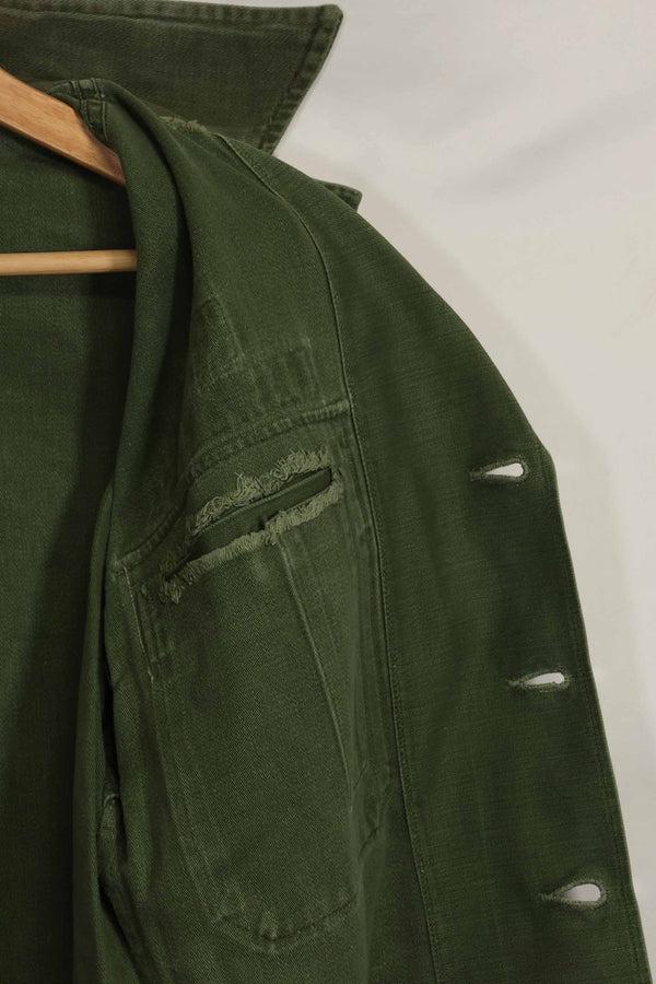 1960年代　元グリーンベレー兵士放出　OG-107　ユーティリティシャツ　初付け　パッチ付き　中古品　A