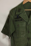 1960年代　元グリーンベレー兵士放出　OG-107　ユーティリティシャツ　初付け　パッチ付き　中古品　B