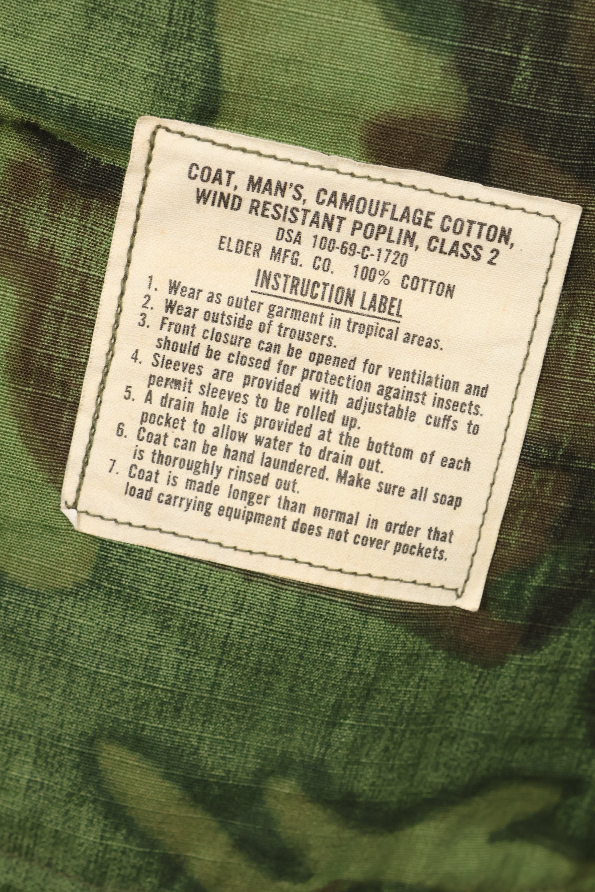 1969年契約　デッドストック　M-R　ERDL グリーンリーフ迷彩　ジャングルファティーグジャケット　