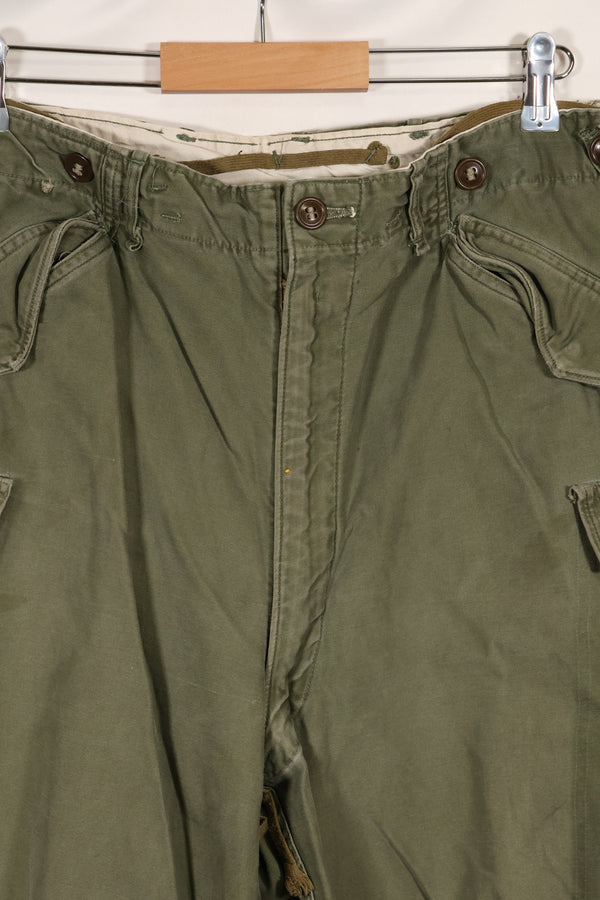 実物　1950年代　アメリカ軍　M51 コットン　フィールドパンツ　中古品　M-R