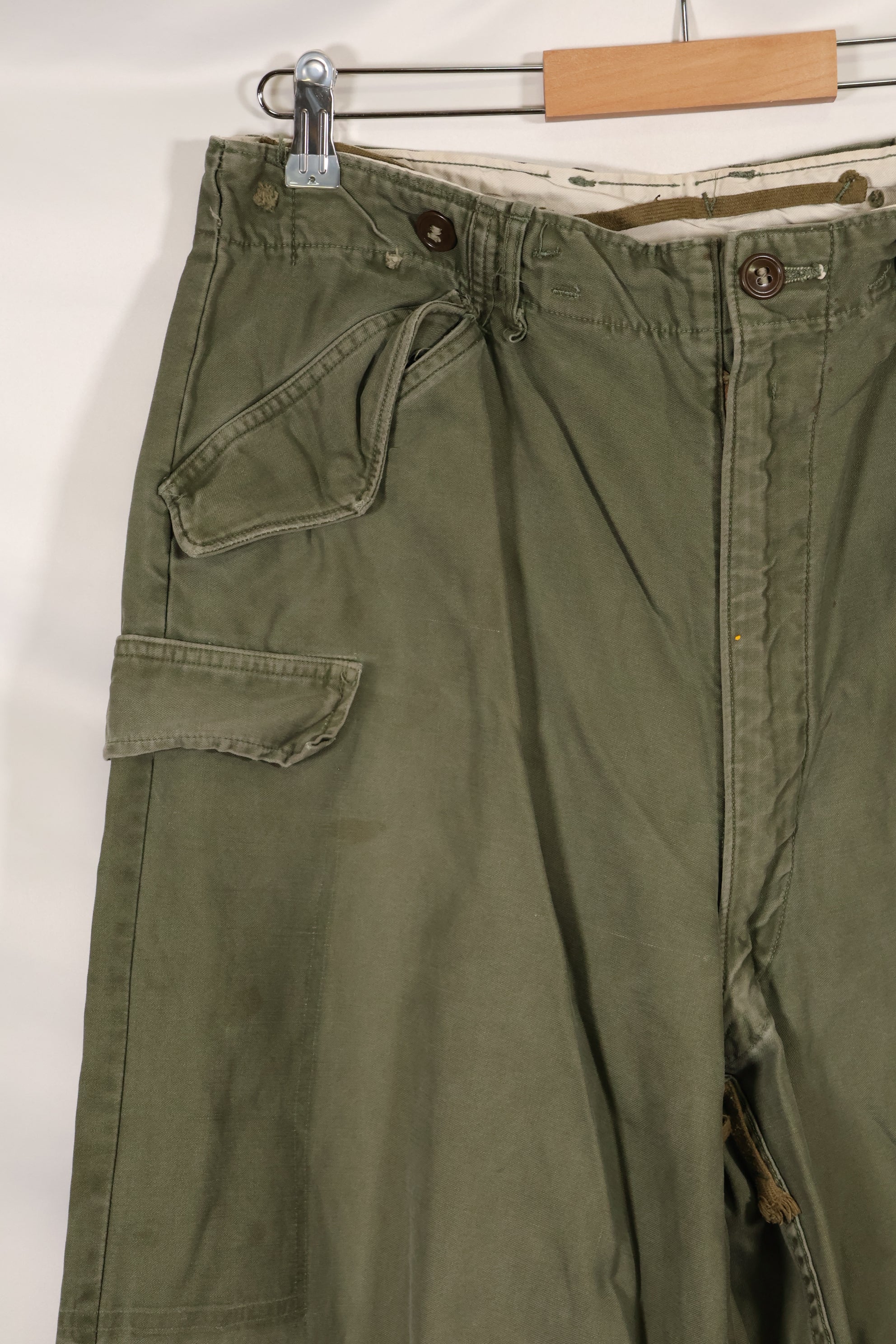 実物　1950年代　アメリカ軍　M51 コットン　フィールドパンツ　中古品　M-R
