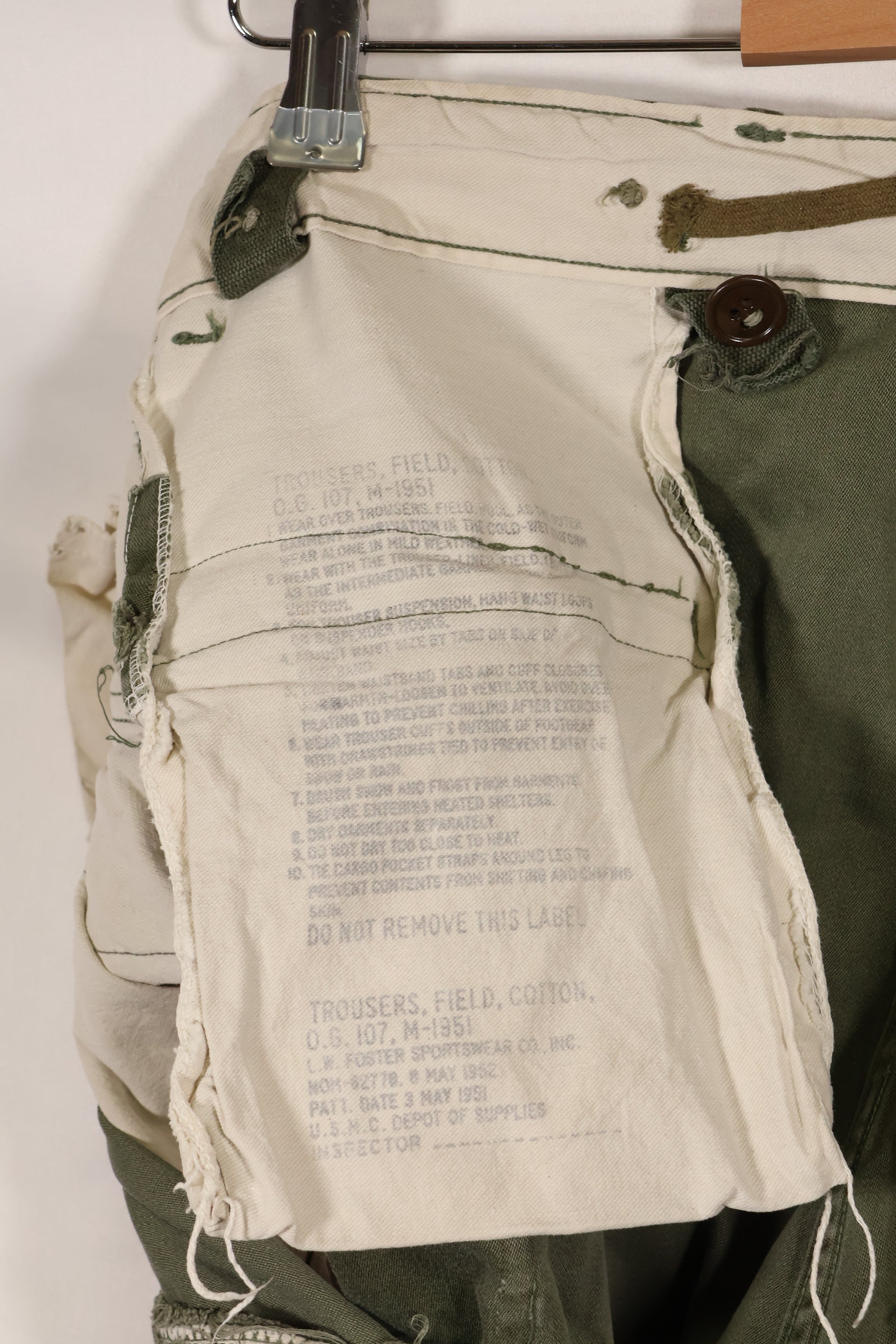 実物　1950年代　アメリカ軍　M51 コットン　フィールドパンツ　中古品　M-R