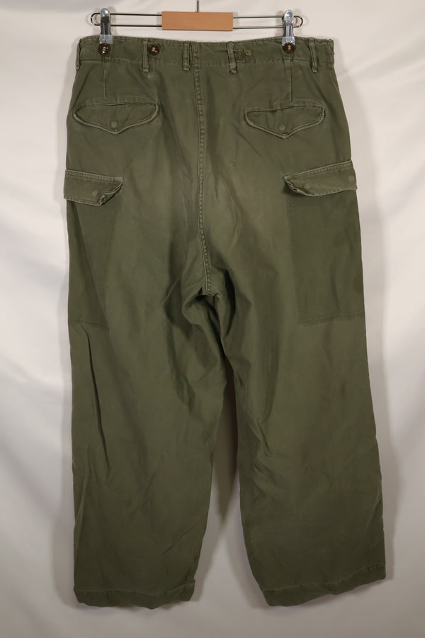 実物　1950年代　アメリカ軍　M51 コットン　フィールドパンツ　中古品　M-R