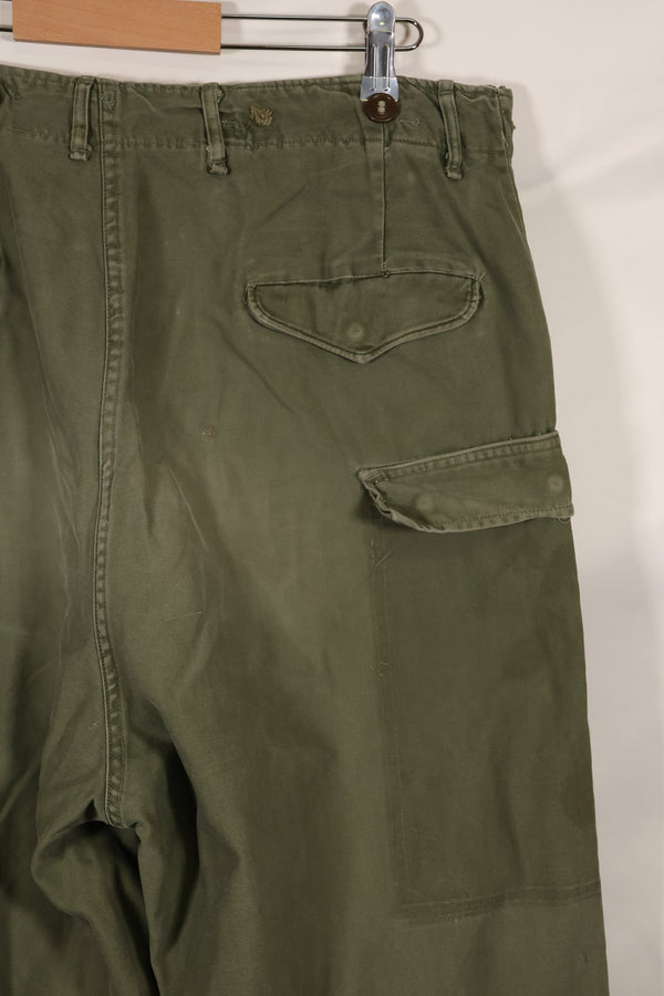 実物　1950年代　アメリカ軍　M51 コットン　フィールドパンツ　中古品　M-R