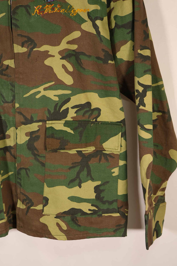 民間品　1980年代　沖縄製　TOGUCHI ジャケット　ハンドミシン刺繍　迷彩ジャケット　中古品