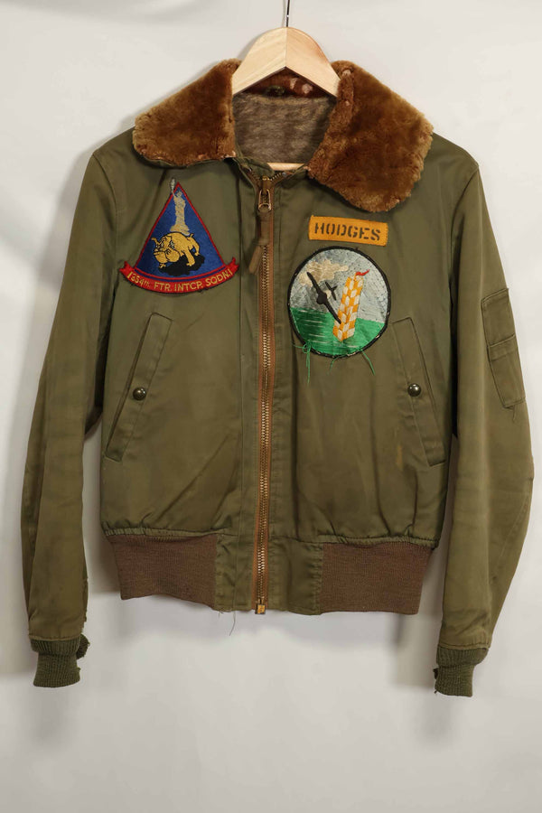 1940年代　アメリカ陸軍航空隊　B-15　フライトジャケット　エアレースパッチ付き　中古品