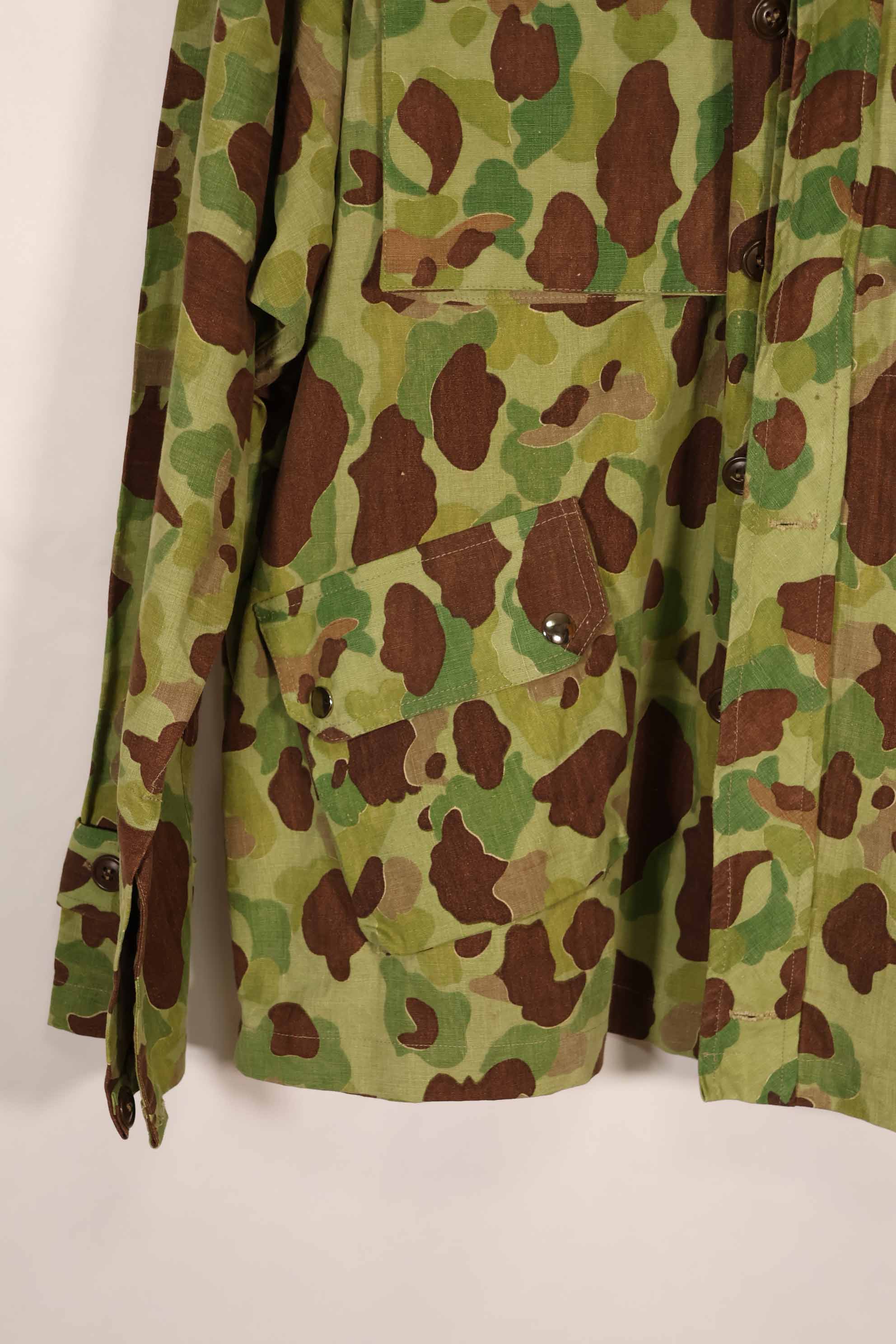 実物生地レプリカ　フロッグスキン迷彩　フランス軍空挺ジャケットカット　中古品