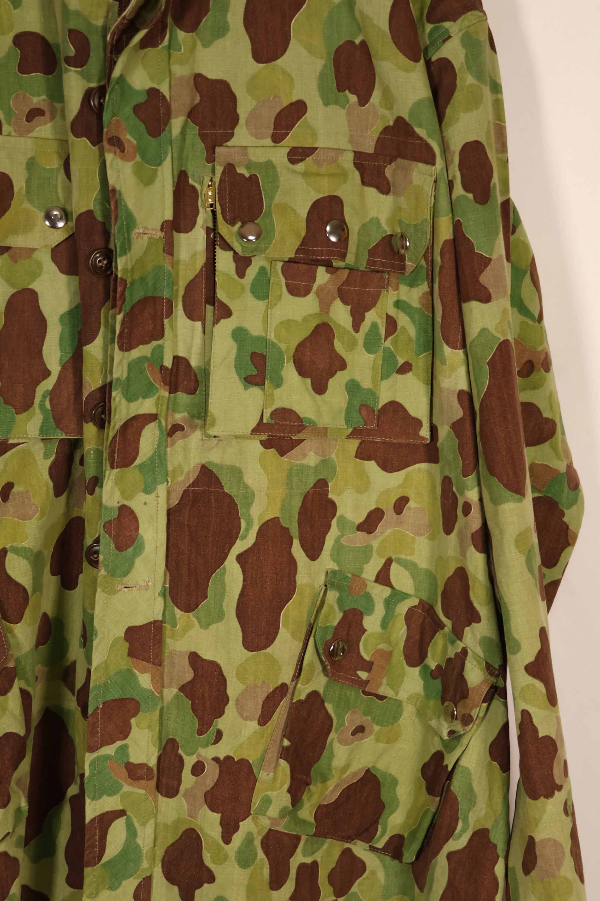 実物生地レプリカ　フロッグスキン迷彩　フランス軍空挺ジャケットカット　中古品