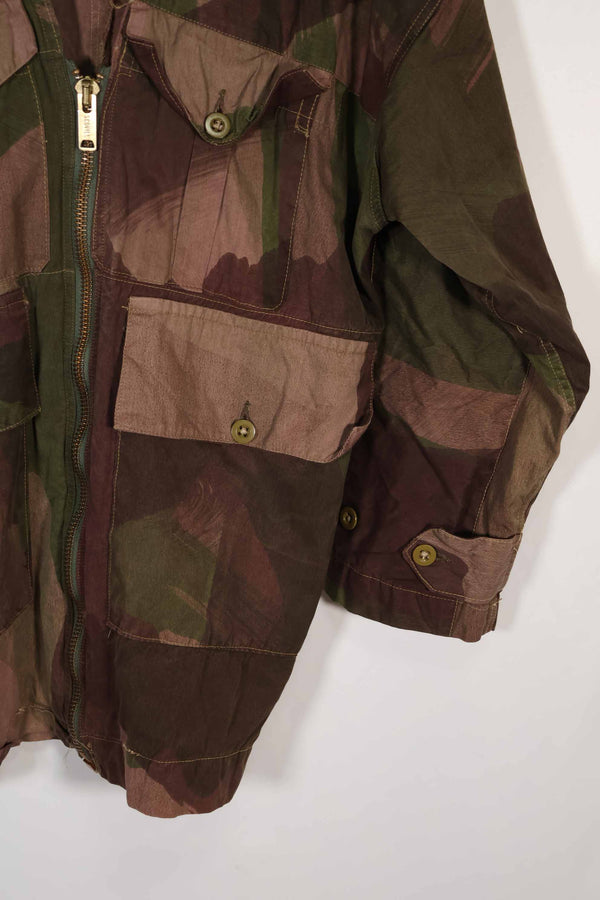 実物　1940年代　WWII 英軍　Windproof迷彩　インドシナ戦争　ジッパーカスタムジャケット　中古品