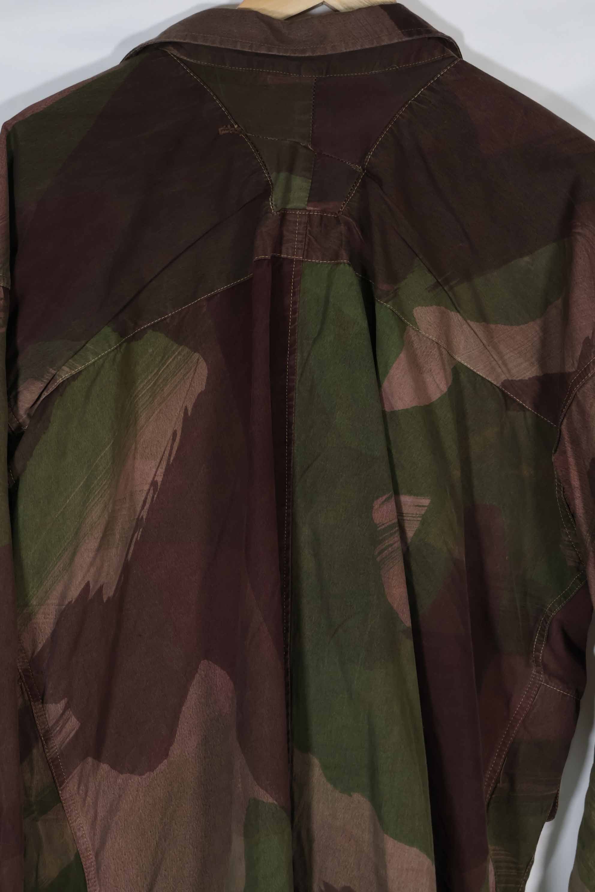 実物　1940年代　WWII 英軍　Windproof迷彩　インドシナ戦争　ジッパーカスタムジャケット　中古品