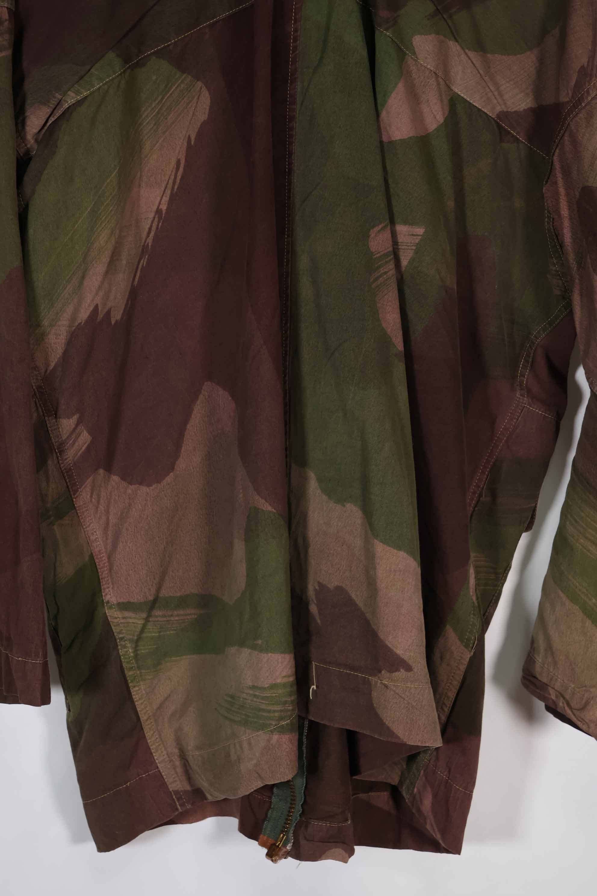 実物　1940年代　WWII 英軍　Windproof迷彩　インドシナ戦争　ジッパーカスタムジャケット　中古品