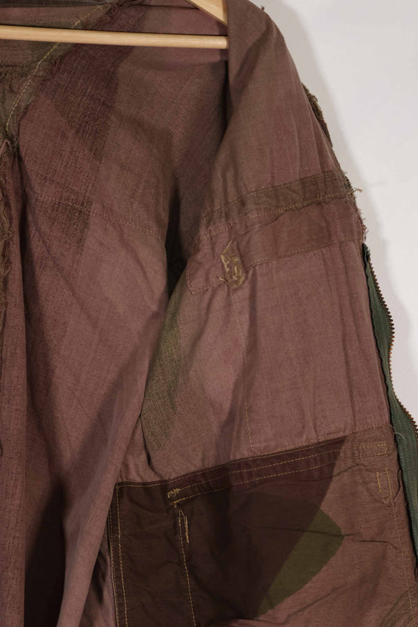 実物　1940年代　WWII 英軍　Windproof迷彩　インドシナ戦争　ジッパーカスタムジャケット　中古品