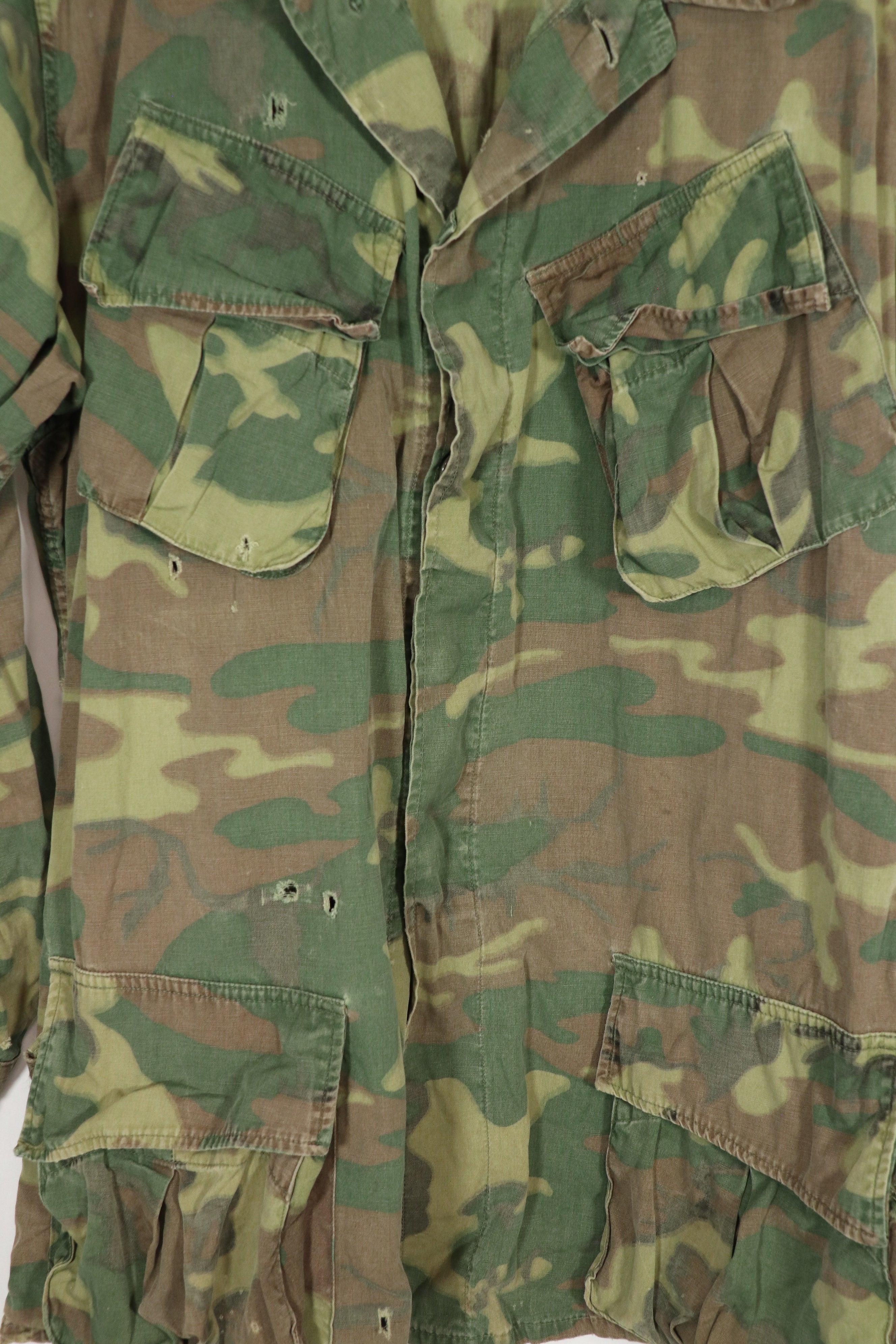 実物　ERDL ノンリップストップ　ジャングルファティーグ　ジャケット　中古品　傷などあり　A