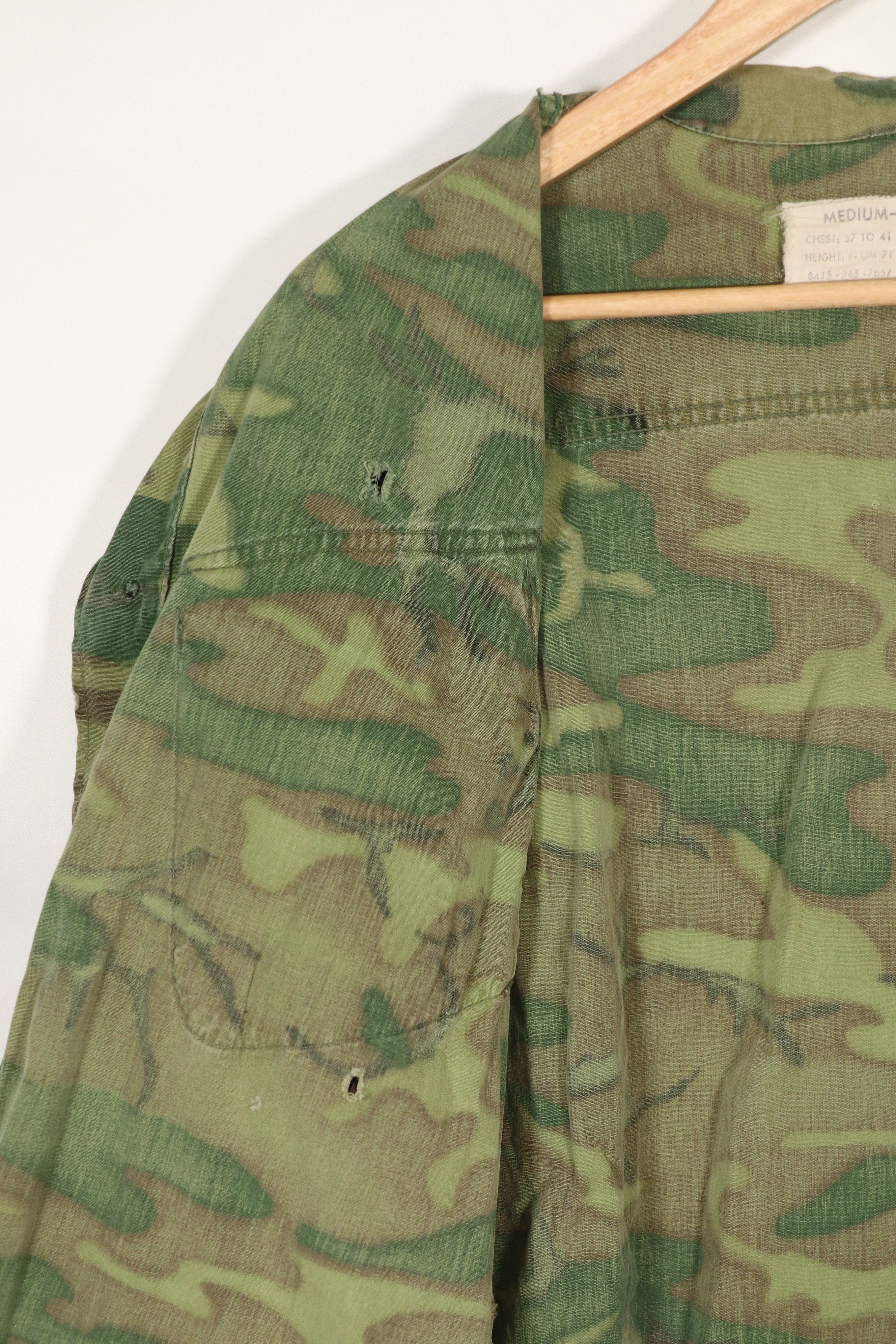 実物　ERDL ノンリップストップ　ジャングルファティーグ　ジャケット　中古品　傷などあり　A