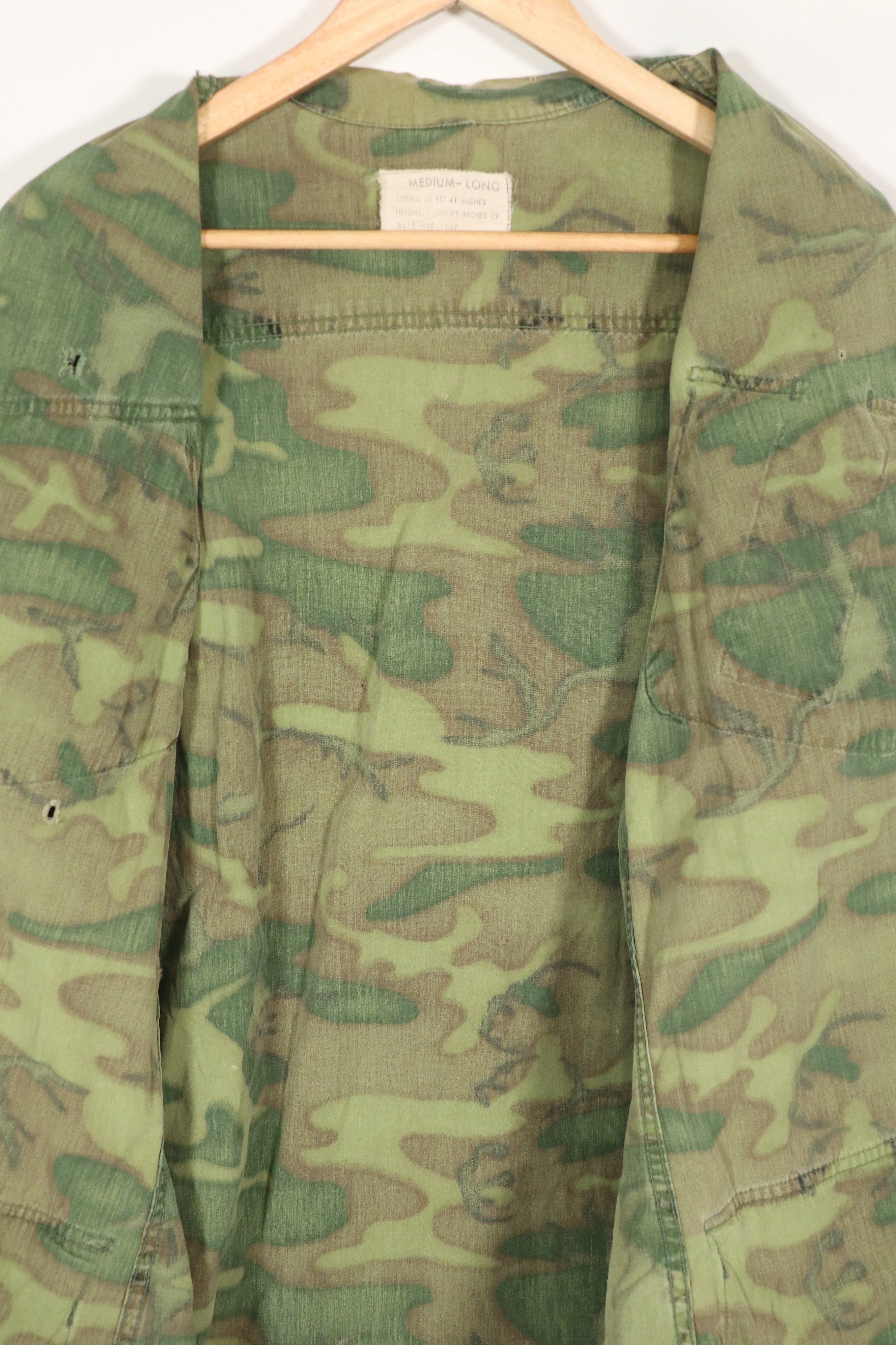 実物　ERDL ノンリップストップ　ジャングルファティーグ　ジャケット　中古品　傷などあり　A