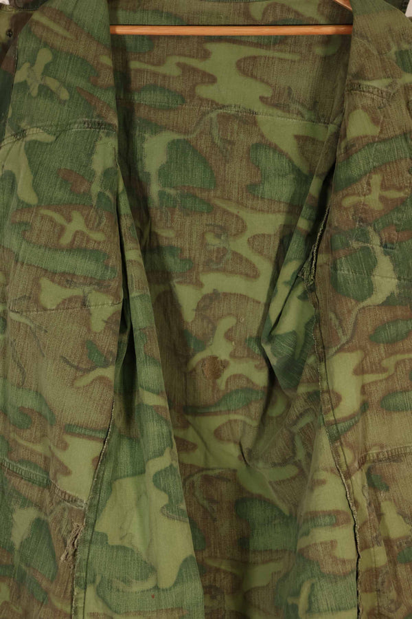 実物　ノンリップストップ生地　ERDL　ジャングルファティーグ　ジャケット　中古品　タグなし