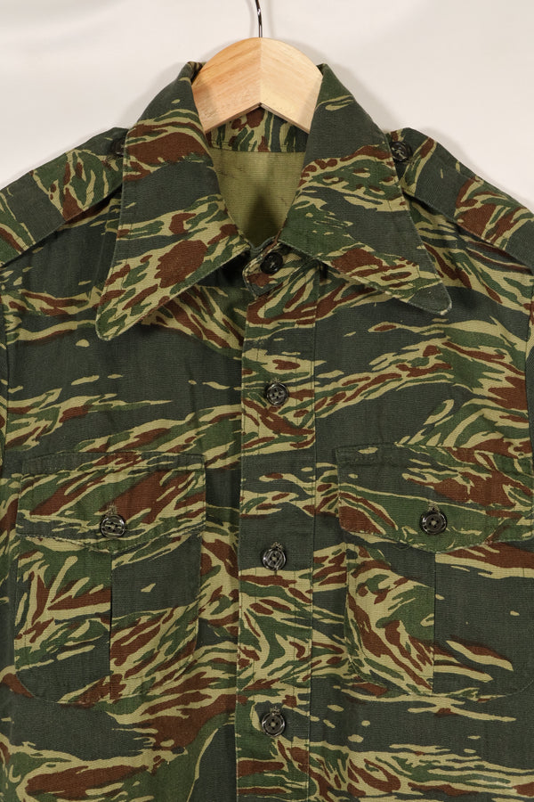 推定1970年代製　タイ　タイガーストライプ　パターン　サファリシャツ　中古品