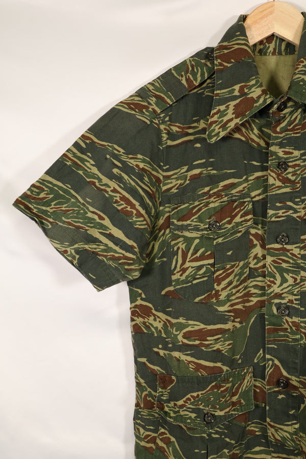 推定1970年代製　タイ　タイガーストライプ　パターン　サファリシャツ　中古品