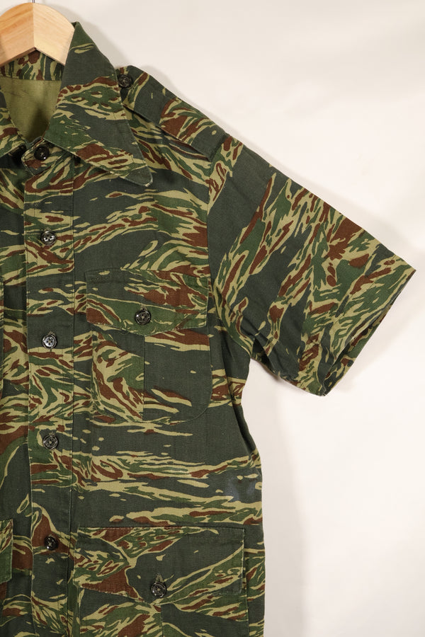 推定1970年代製　タイ　タイガーストライプ　パターン　サファリシャツ　中古品