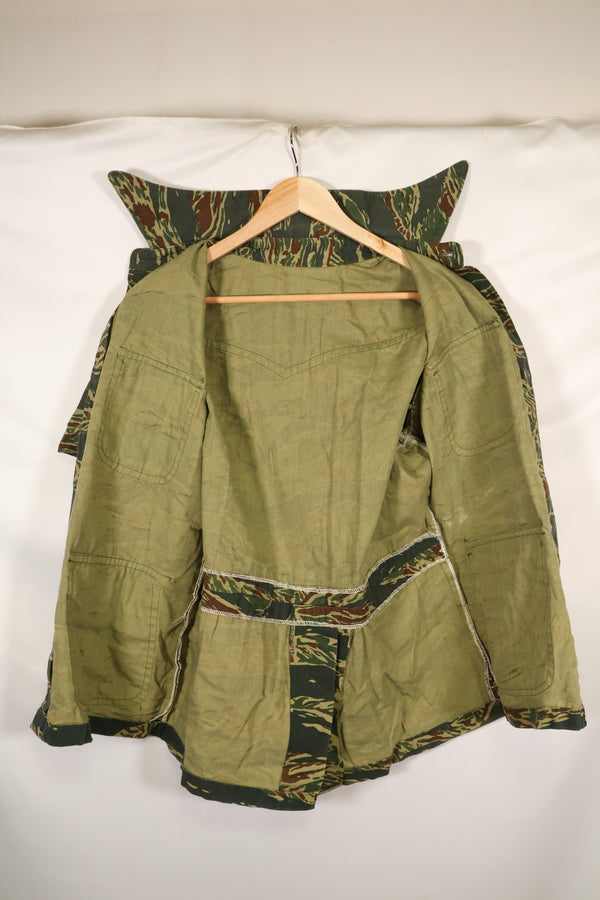 推定1970年代製　タイ　タイガーストライプ　パターン　サファリシャツ　中古品