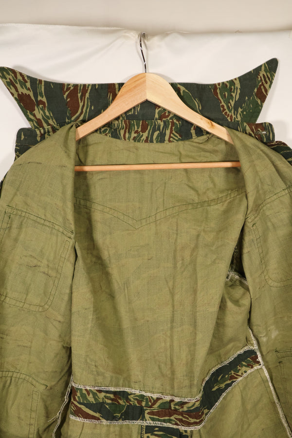 推定1970年代製　タイ　タイガーストライプ　パターン　サファリシャツ　中古品