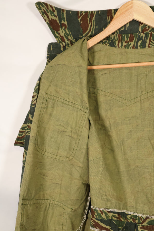 推定1970年代製　タイ　タイガーストライプ　パターン　サファリシャツ　中古品