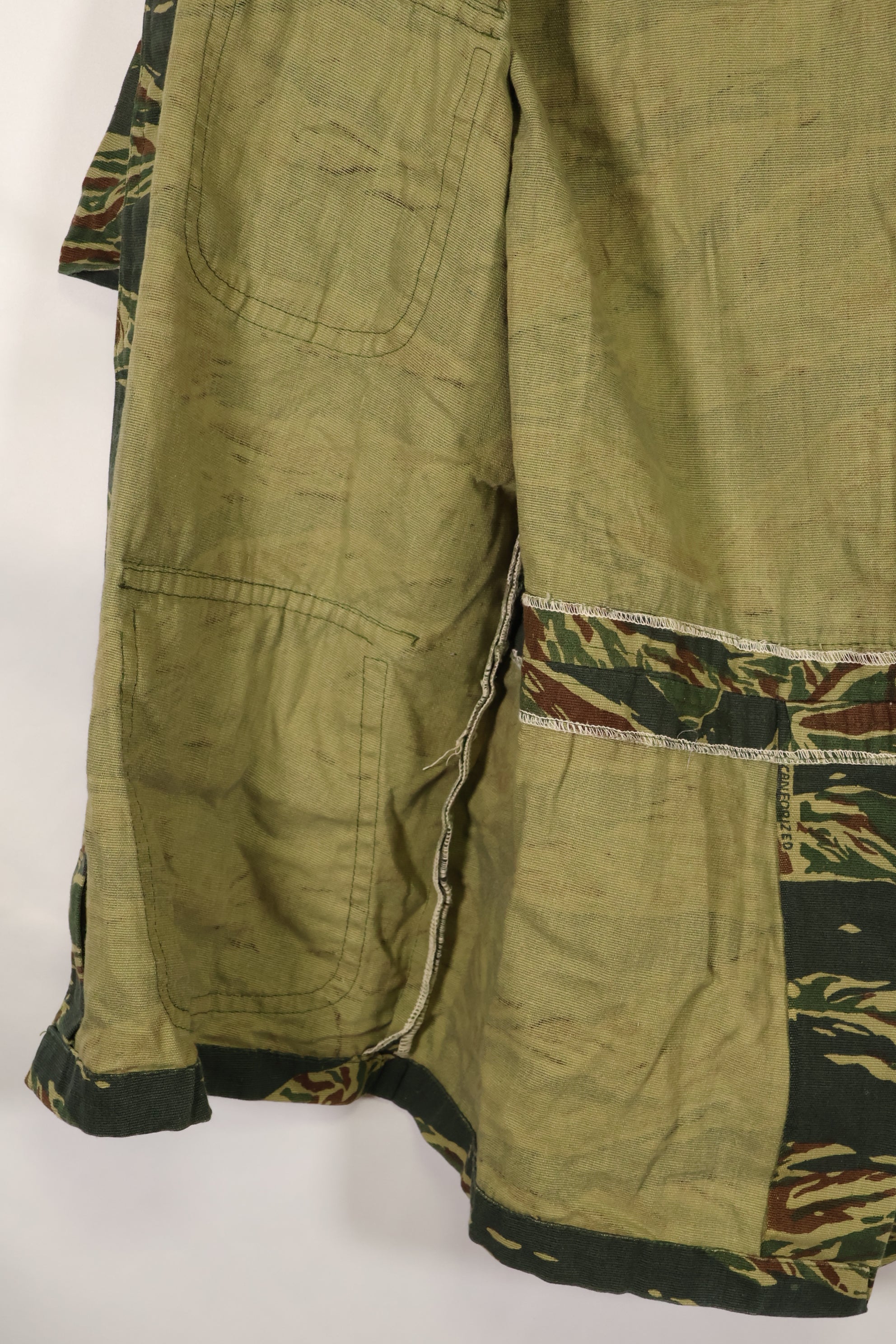 推定1970年代製　タイ　タイガーストライプ　パターン　サファリシャツ　中古品