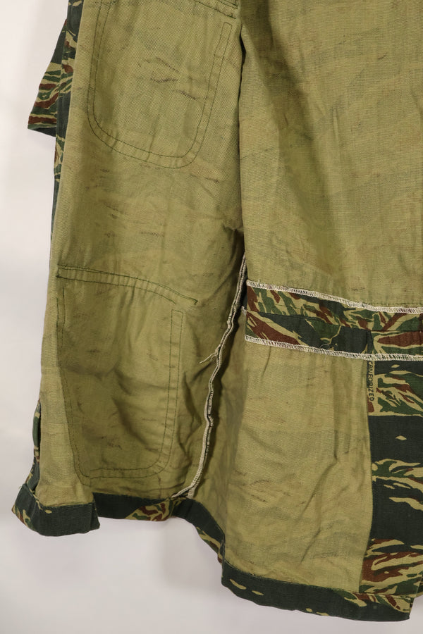 推定1970年代製　タイ　タイガーストライプ　パターン　サファリシャツ　中古品