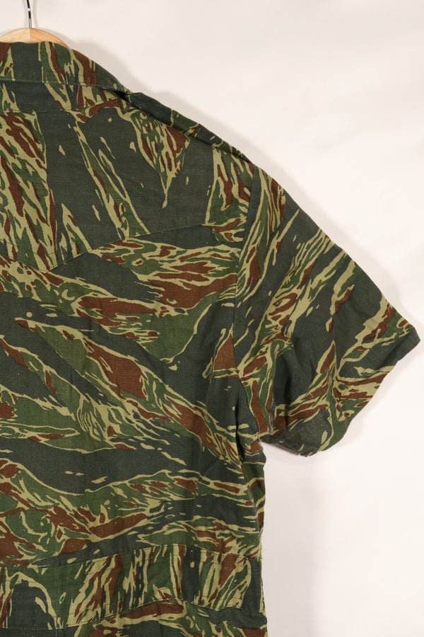 推定1970年代製　タイ　タイガーストライプ　パターン　サファリシャツ　中古品