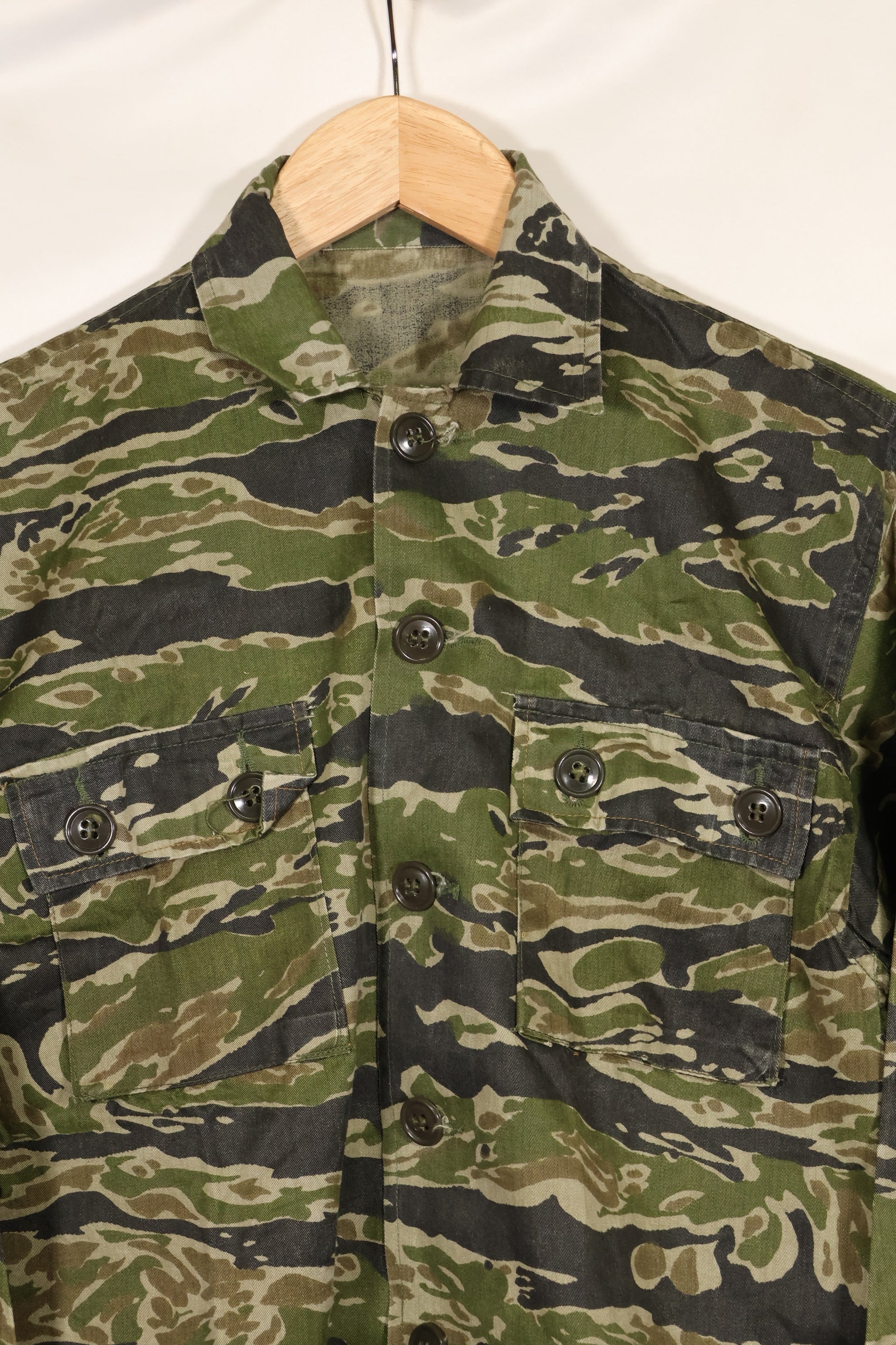 1960年代　タイガーストライプ　シャツ　CIDGパターン　状態良い　中古品　B